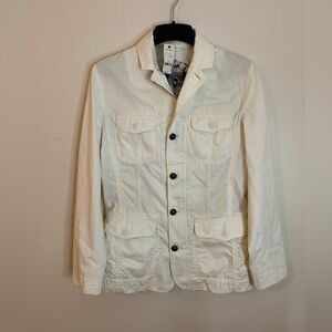 Express Cotton Off-White minimalist Lightweight  Jacket